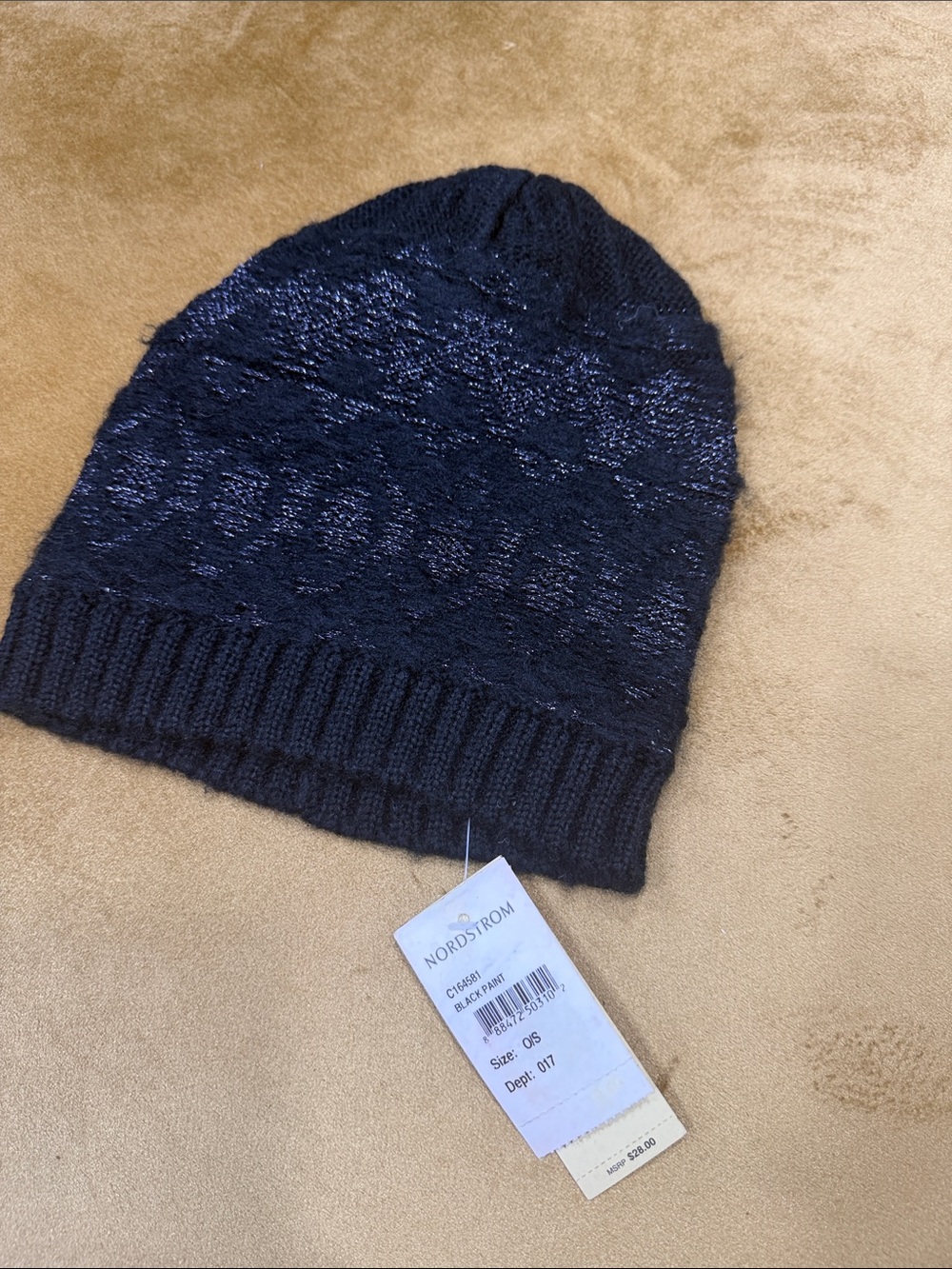 Black and silver beanie